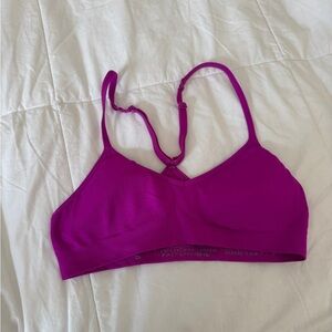 Magenta Seamless Bralette XS | Crisscross Racerback | Padded Stretch Bra